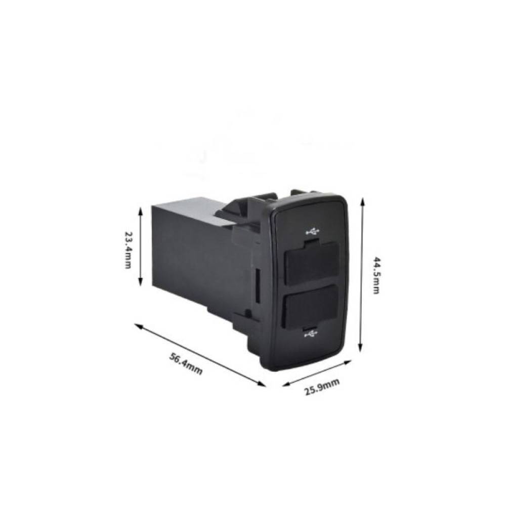 Priza 2 USB dreptunghiulara, incastrabila, 12-24V, 2,1A, pentru bord cu capac din cauciuc Priza 2 USB dreptunghiulara, incastrabila, 12-24V, 2,1A, pentru bord cu capac din cauciuc