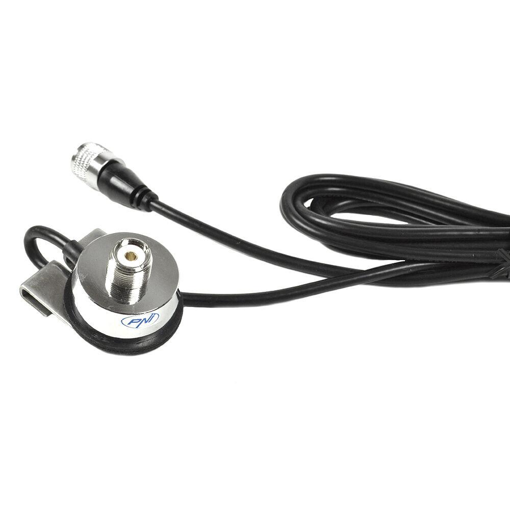 Antena statie 145cm PNI ML160 + suport T941 cu cablu, prindere pe portbagaj, capota, streasina Antena statie 145cm PNI ML160 + suport T941 cu cablu, prindere pe portbagaj, capota, streasina