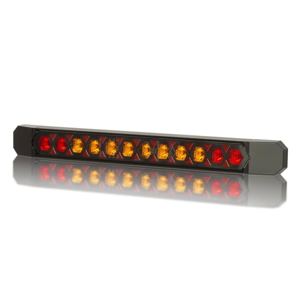 Lampa spate 252x27, 3 functii, LED, cu semnalizare dinamica slim, LIZARD, LZD 3141 Horpol
