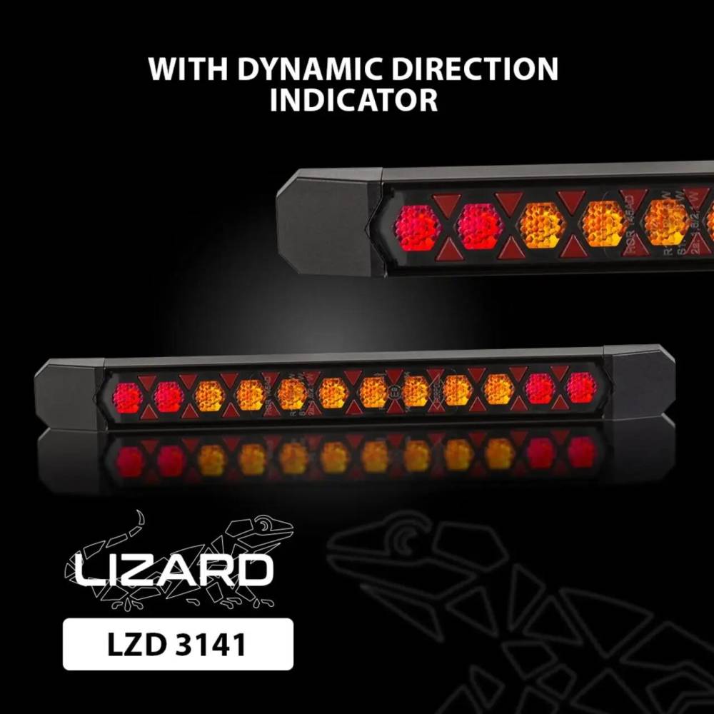 Lampa spate 252x27, 3 functii, LED, cu semnalizare dinamica slim, LIZARD, LZD 3141 Horpol
