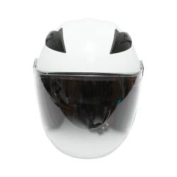 Casca moto tip jet, alba, model urban, cu viziera transparenta si ochelari de soare, mar L, SPEEDWAY TM80