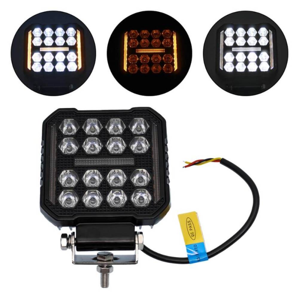 Proiector lucru 110x110, 19 LED-uri, 12-24V, 48W, 4800lm, cu 3 functii, cu functie stroboscopica, Breckner Germany PV94