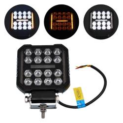 Proiector lucru 110x110, 19 LED-uri, 12-24V, 48W, 4800lm, cu 3 functii, cu functie stroboscopica, Breckner Germany PV94