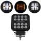 Proiector lucru 110x110, 19 LED-uri, 12-24V, 48W, 4800lm, cu 3 functii, cu functie stroboscopica, Breckner Germany PV94