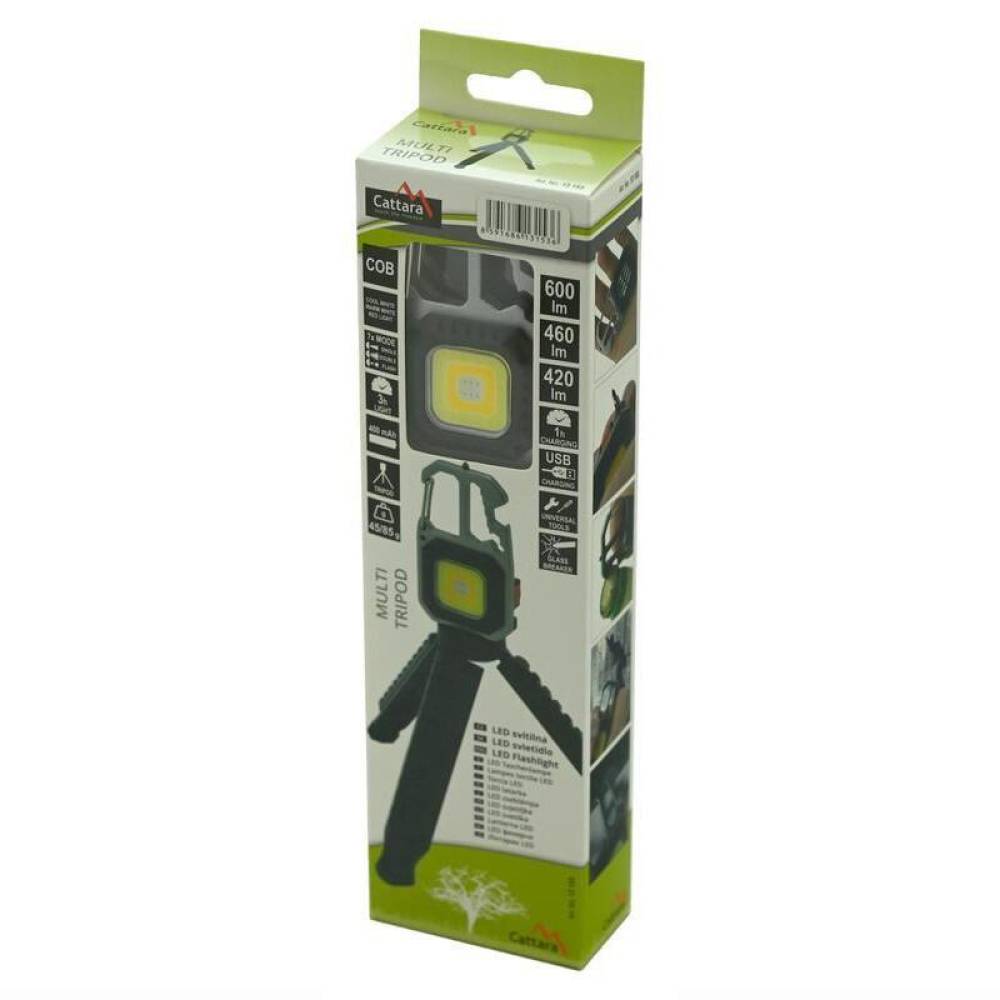 Breloc chei multifunctional, cu lanterna, LED COB, 600lm, 7 moduri iluminare, cu magnet, desfacator, cheie si surubelnite, ciocan geam, Super Bright, 13153 Compass