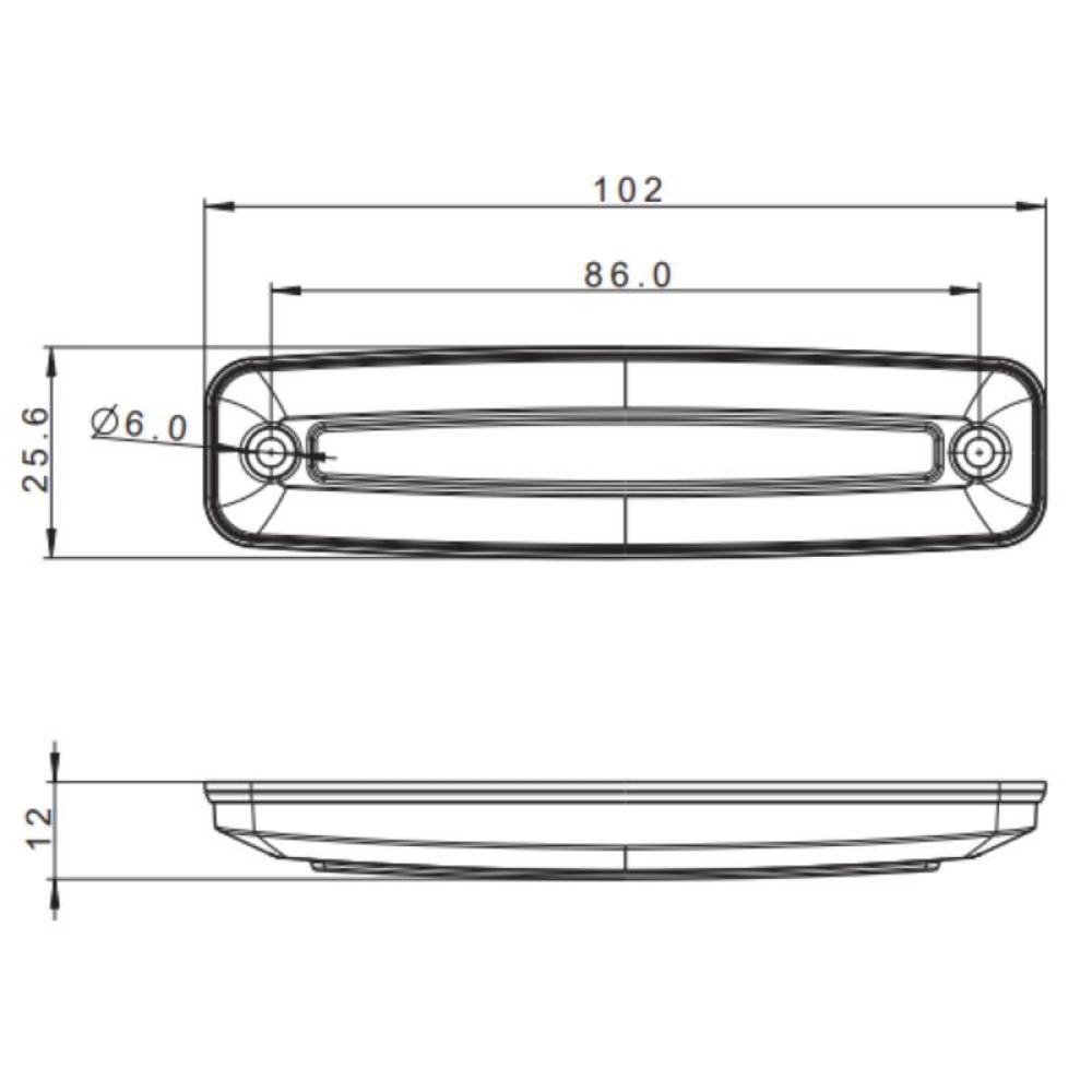 Lampa gabarit 102x25, LED, galbena, 12-36V FT-079 Z LED Fristom