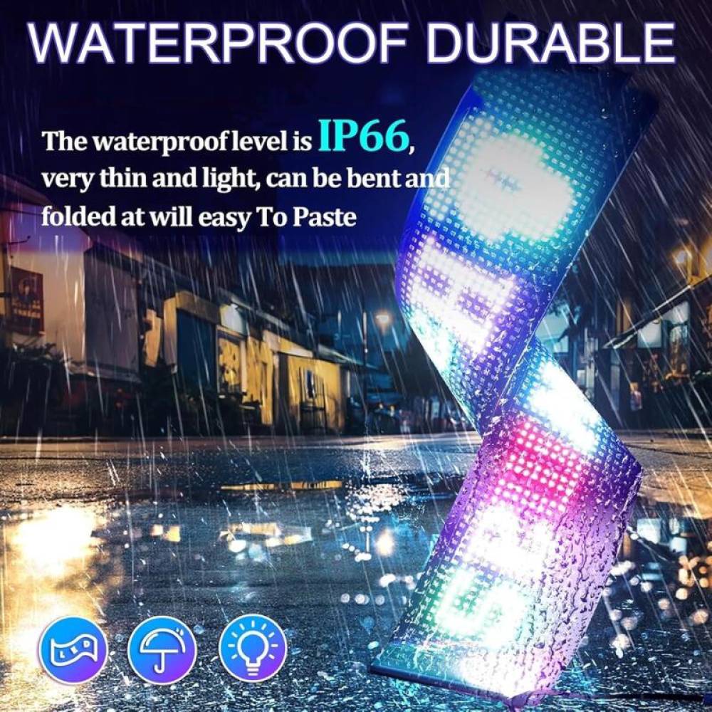 Panou Afisaj LED Matrix RGB Programabil, 60x12cm, Eyes Devil, Bluetooth, Telecomanda, USB 5V, pentru Ochi Camion / Ochi TIR AKC125