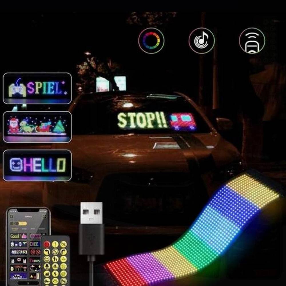 Panou Afisaj LED Matrix RGB Programabil, 60x12cm, Eyes Devil, Bluetooth, Telecomanda, USB 5V, pentru Ochi Camion / Ochi TIR AKC125