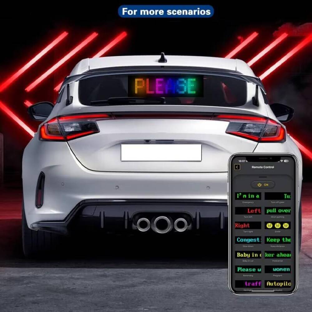 Panou Afisaj LED Matrix RGB Programabil, 60x12cm, Eyes Devil, Bluetooth, Telecomanda, USB 5V, pentru Ochi Camion / Ochi TIR AKC125