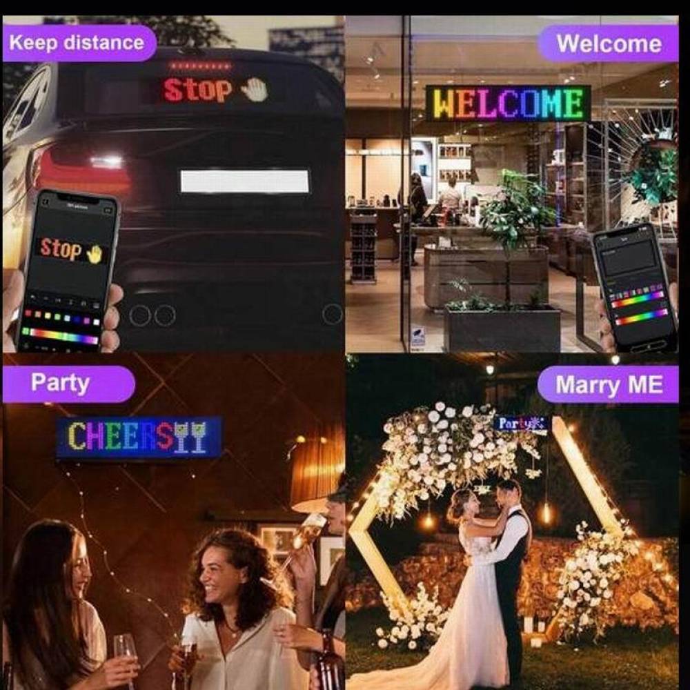 Panou Afisaj LED Matrix RGB Programabil, 90x19cm, Eyes Devil, Bluetooth, Telecomanda, USB 5V, pentru Ochi Camion, TIR, auto, FST-EY1696