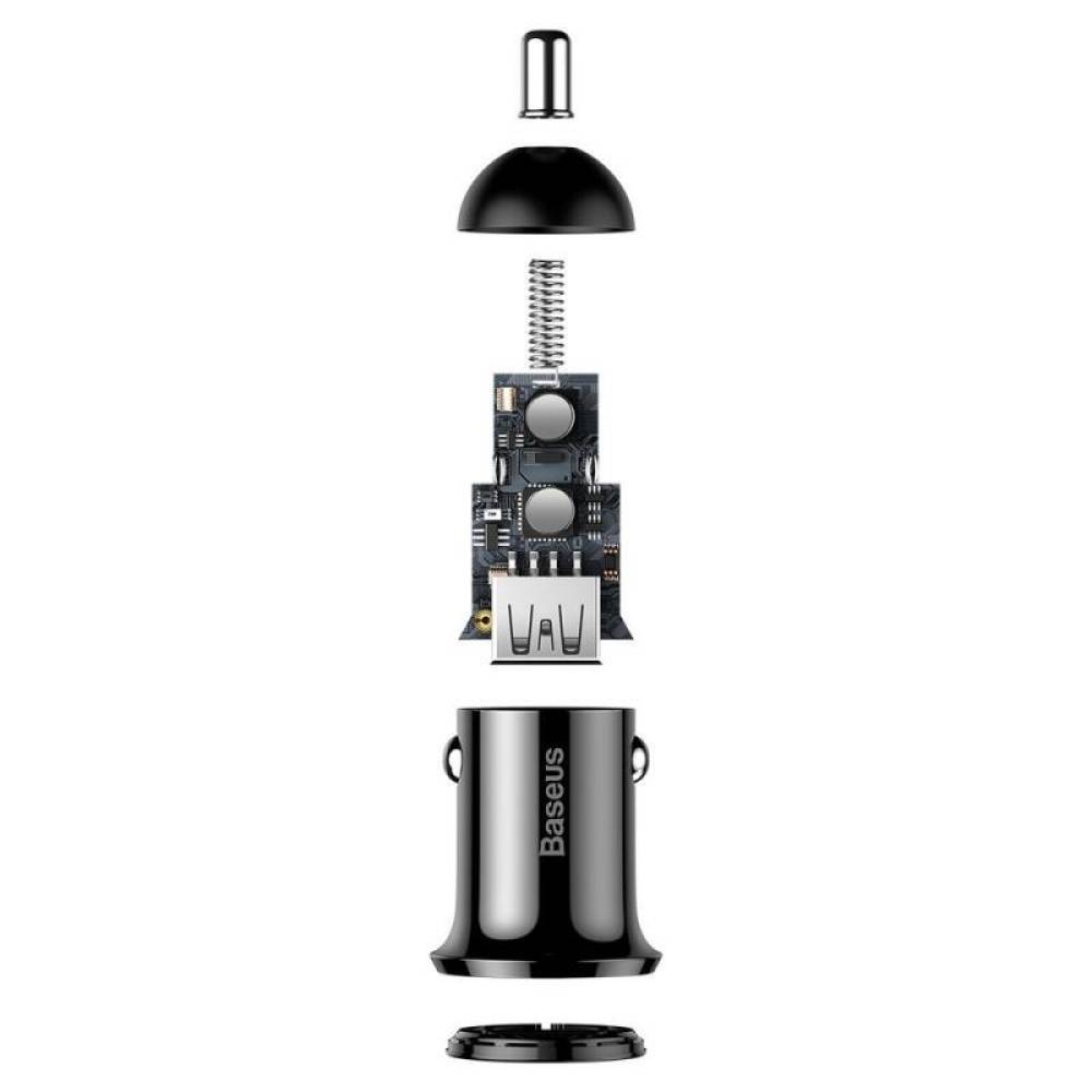 Incarcator auto 2xUSB 12/24v 4.8A Carbon Baseus Grain ProCar 20200 - BSS014