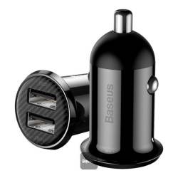 Incarcator auto 2xUSB 12/24v 4.8A Carbon Baseus Grain ProCar 20200 - BSS014