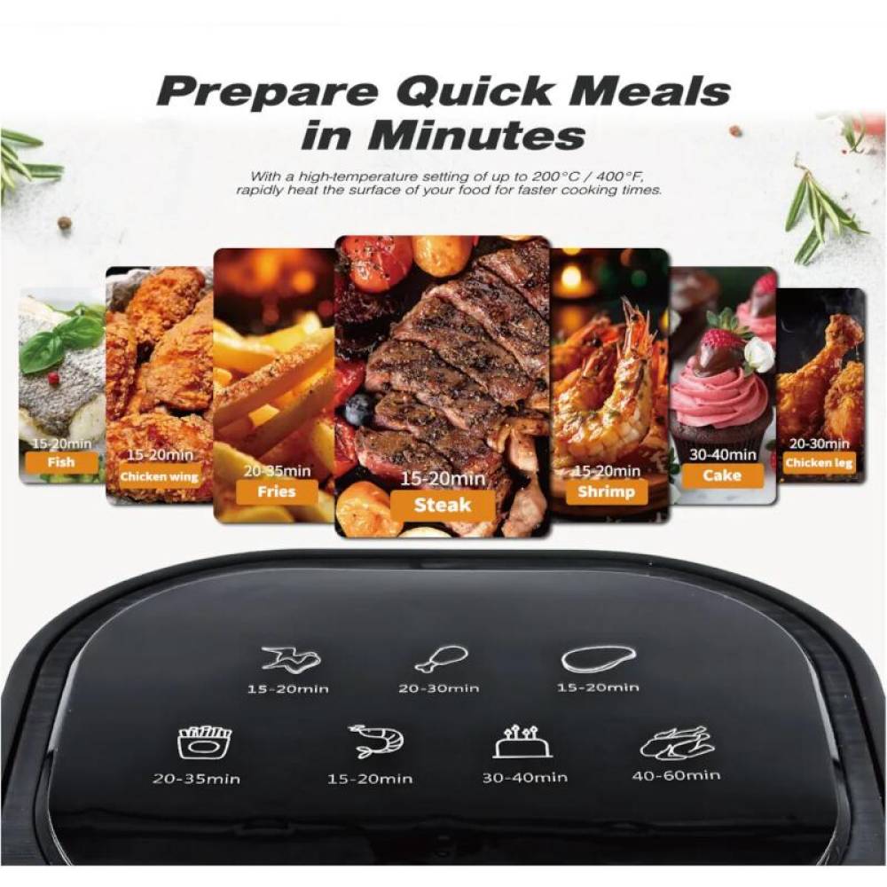Friteuza electrica, airfryer pentru camion, 3L, 24V, 250W, neagra, AKC124