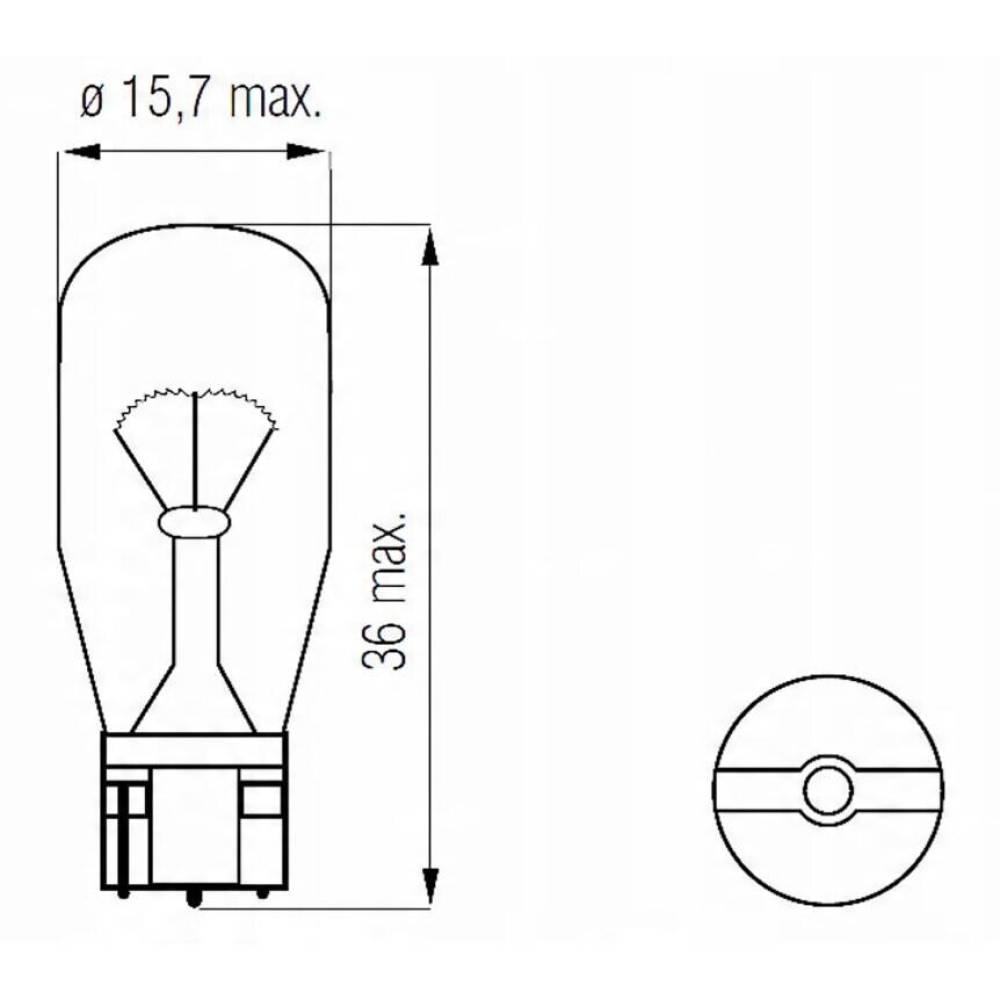 Bec soclu sticla, T15, galben, 12V/16W WY16W -T15 W2.1x9.5d, M-tech Z93 - 921NA 