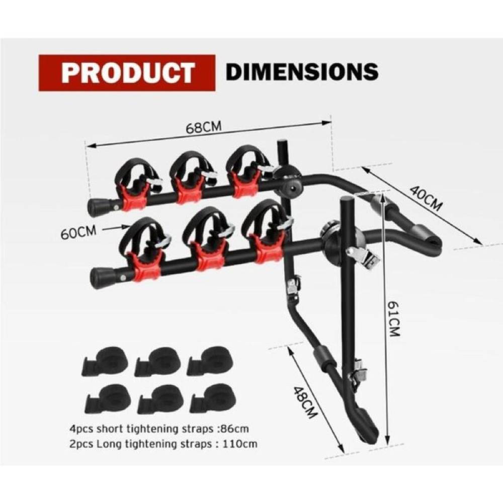 Suport bicicleta montaj pe hayon, pentru 3 biciclete, BAG104