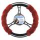 Husa volan 37-39cm, pufoasa Diamond rosu, cu diamante, Compass 31487