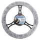 Husa volan 37-39cm, pufoasa Smooth gri, Compass 31464
