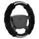 Husa volan 37-39cm, pufoasa Diamond neagra, cu diamante, Compass 31486