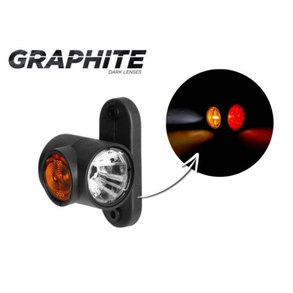 Lampa gabarit cu brat 64, 4 LED-uri, reflectorizanta, 3 functii alb, galben, rosu, LD 2186 GRAPHITE Horpol