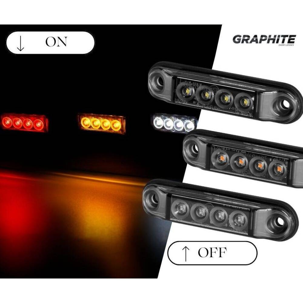 Lampa gabarit 78x22, ovala, 4 LED-uri, Slim alba dark, LD 2327 GRAPHITE Horpol