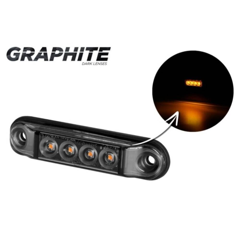 Lampa gabarit 78x22, ovala, 4 LED-uri, Slim galben dark, LD 2328 GRAPHITE Horpol