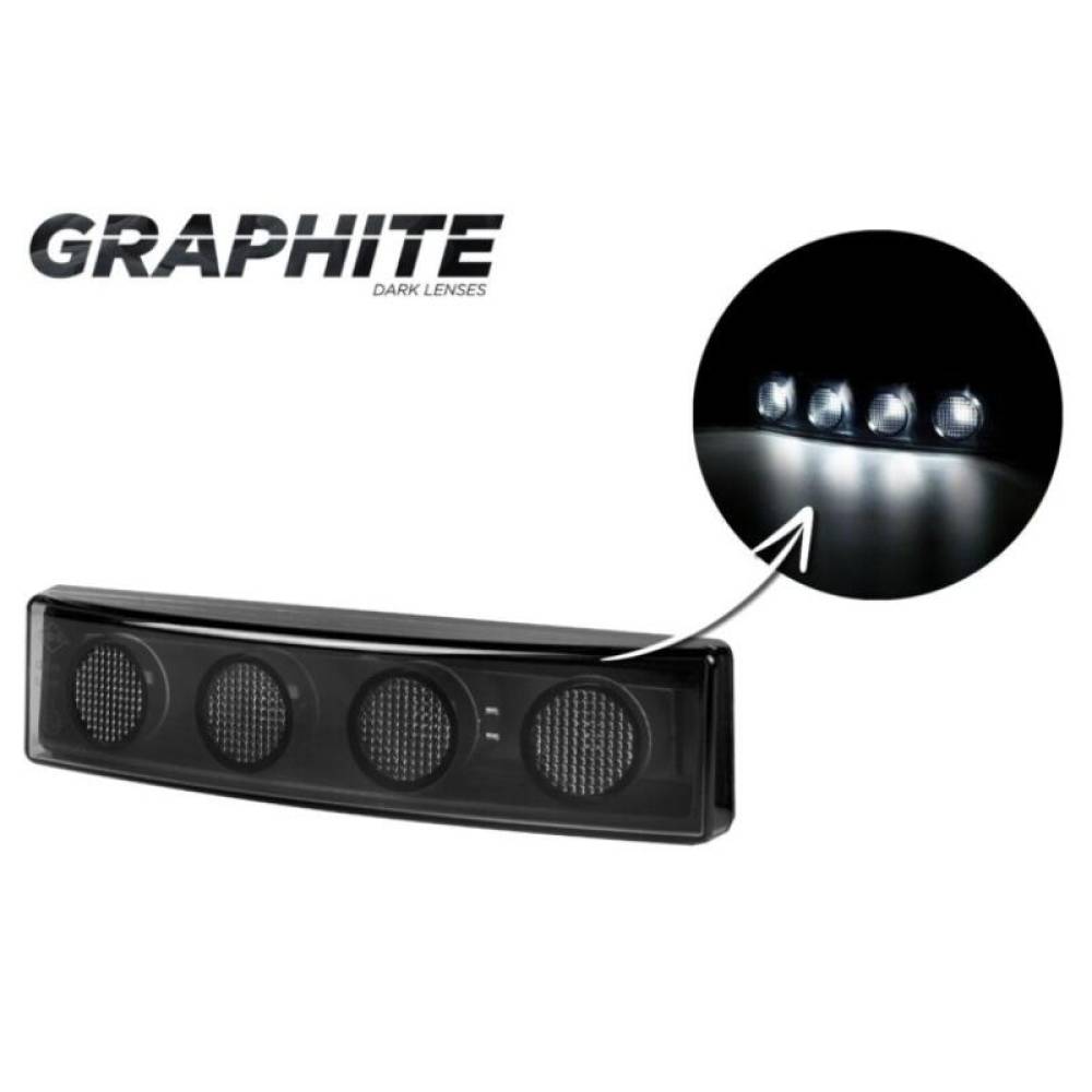 Lampa gabarit 180x45, 4 LED-uri, 12-24V, alba dark, Scania 4&R,  LD 651 GRAPHITE Horpol