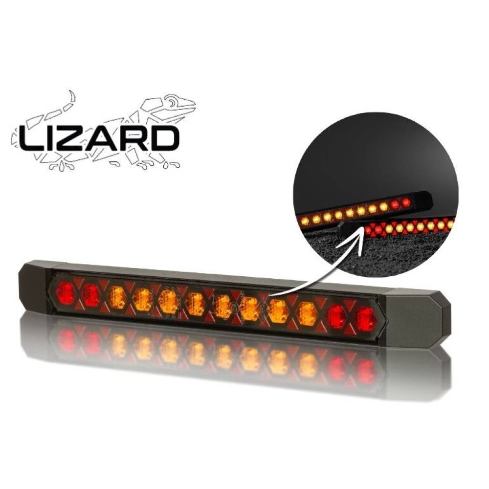Lampa stop 252x 27, 3 functii, SLIM LED 12, LIZARD, LZD 3140 Horpol