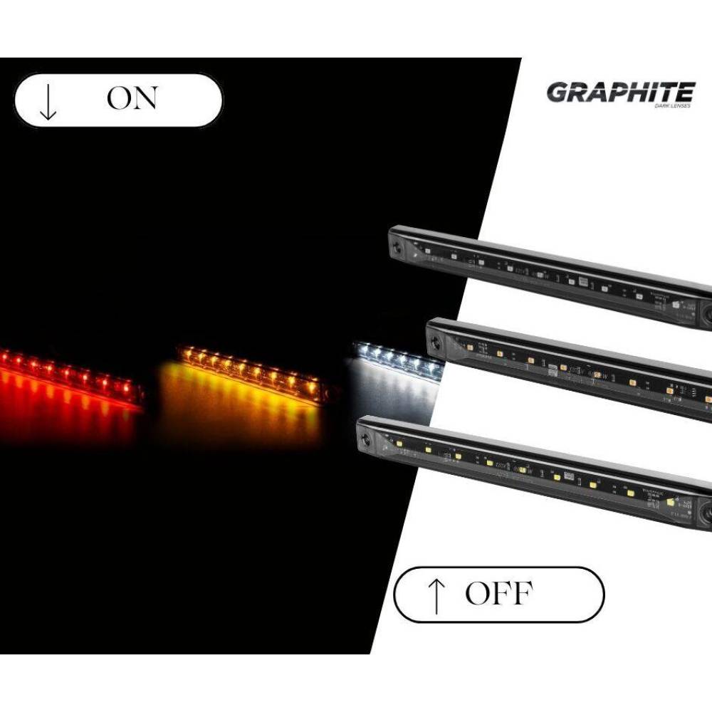 Lampa gabarit 254x24, 9 LED-uri, galben, LD 998, GRAPHITE Horpol