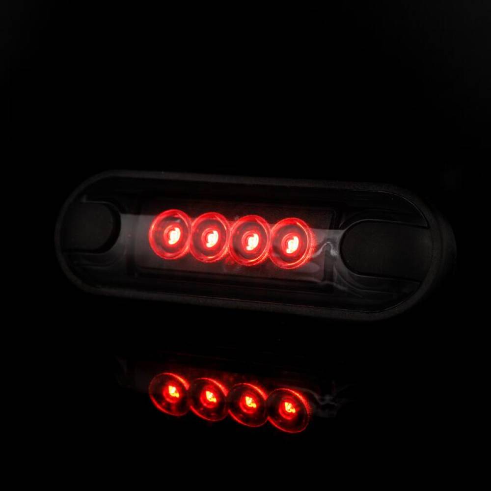 Lampa gabarit 84x27 ovala Slim, 4 LED-uri, rosie dark, 2 garnituri, bullbar, GRAPHITE LD 3212 Horpol