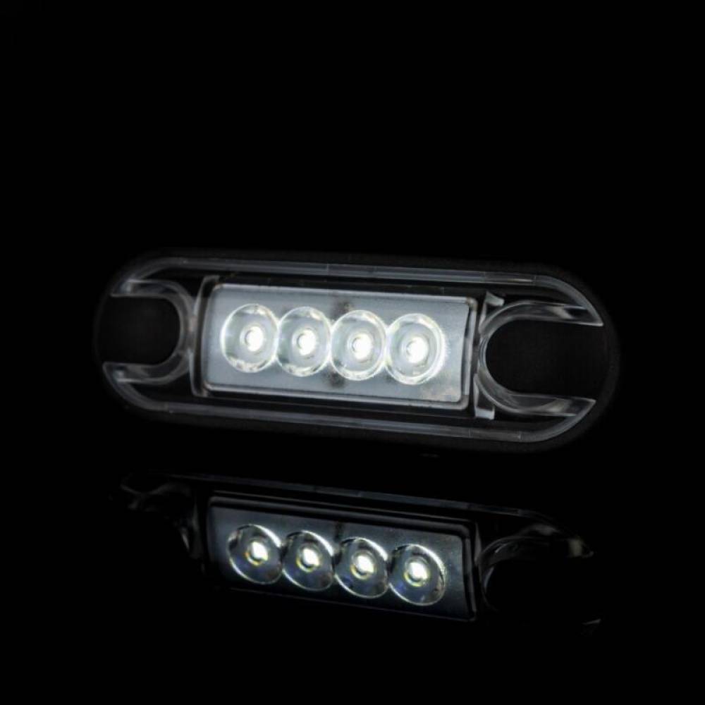 Lampa gabarit 84x27 ovala Slim, 4 LED-uri, alba, 2 garnituri, bullbar, LD 3210 Horpol