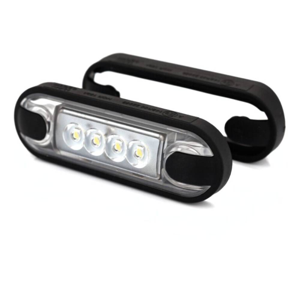 Lampa gabarit 84x27 ovala Slim, 4 LED-uri, alba, 2 garnituri, bullbar, LD 3210 Horpol