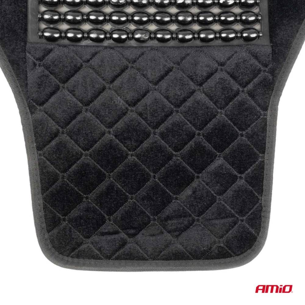 Perna scaun husa, cu bile, cu suport lombar, 120x45, semi tetiera, neagra, 04429 Amio