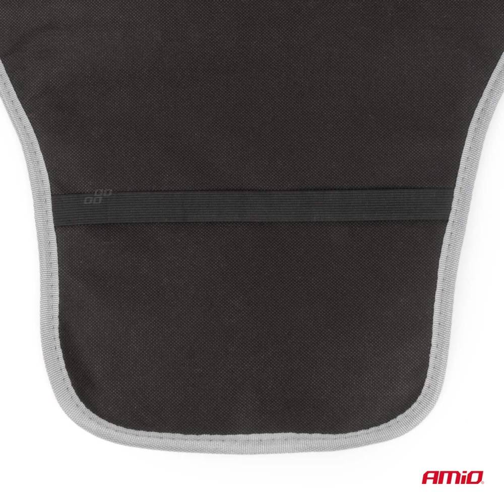 Perna scaun husa cu bile cu suport lombar, 120x45, semi tetiera, margine velur, gri, 04430 Amio