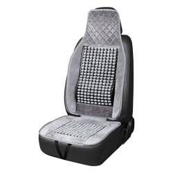 Perna scaun husa cu bile cu suport lombar, 120x45, semi tetiera, margine velur, gri, 04430 Amio