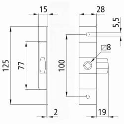 Incuietoare cu limba, galvanizata, 125x25, blocator cutie comanda, SUER 215102420 I@ CARGO-E134 Incuietoare cu limba, galvanizata, 125x25, blocator cutie comanda, SUER 215102420 I@ CARGO-E134