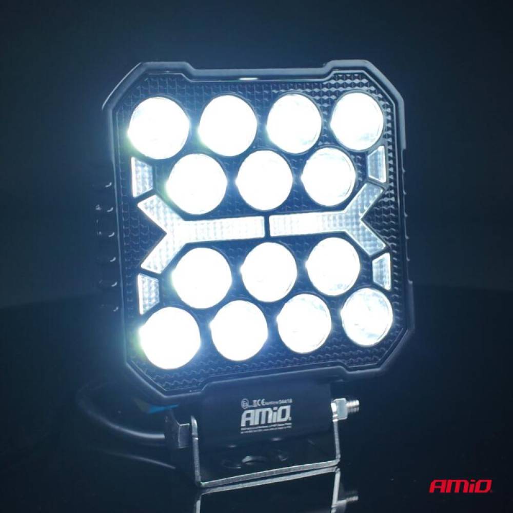 Proiector lucru, 110x110 x38mm, LED, 10-36V/42W, 4200lm, tip spot, stroboscopic, AWL74 Amio 04418 Proiector lucru, 110x110 x38mm, LED, 10-36V/42W, 4200lm, tip spot, stroboscopic, AWL74 Amio 04418