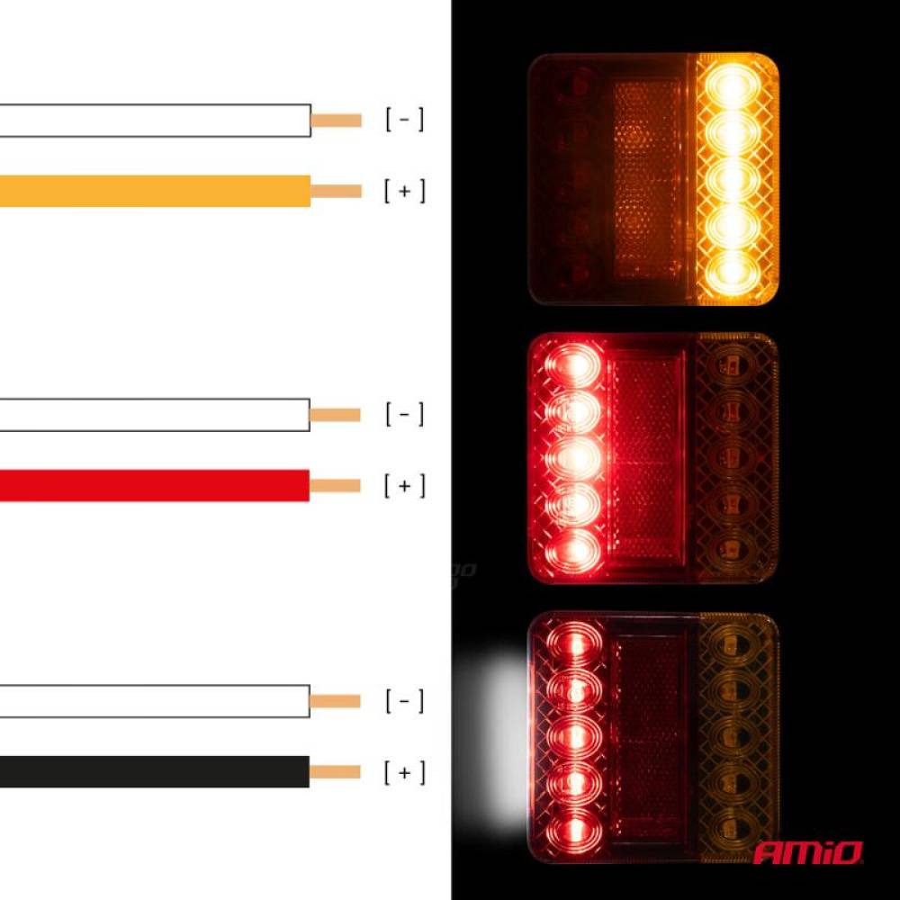 Lampa stop, 100x100cm, 4 functii, cu numar, 04389 Amio