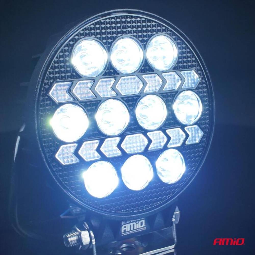 Proiector lucru, fi110x40mm, LED, 9-36V, 45W,  3000lm, tip spot si stroboscopic galben, AWL76 04420 Amio