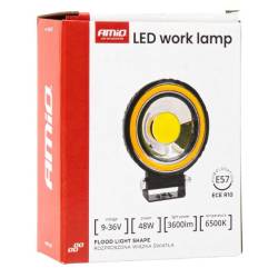 Proiector lucru, fi 110x38mm, LED, 9-36V, 48W, 2400lm, tip flood, stroboscopic galben, AWL80, Amio 04427