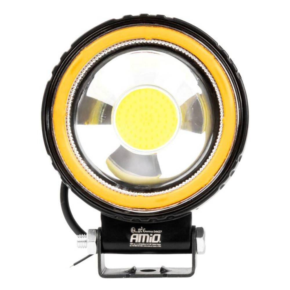 Proiector lucru, fi 110x38mm, LED, 9-36V, 48W, 2400lm, tip flood, stroboscopic galben, AWL80, Amio 04427
