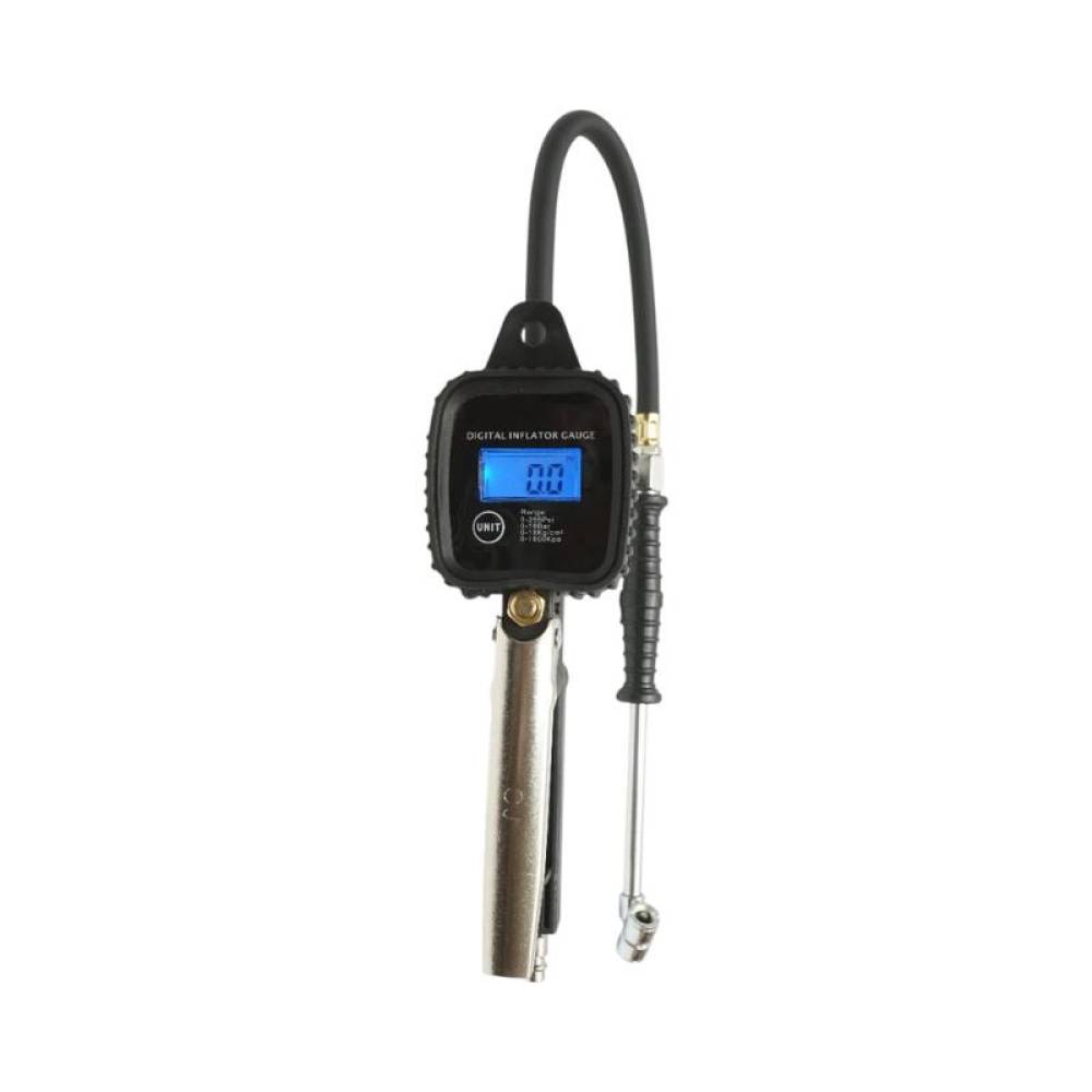 Pistol aer roti cu manometru digital, 0-18 bar, cu furtun 40cm si tija, baterie AAA, BK56560 / SW81