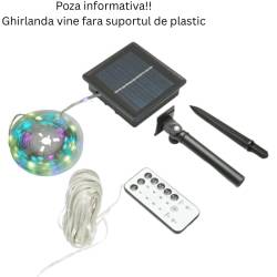 Ghirlanda luminoasa cu incarcare solara, 10m, Led RGB, multicolor, cu telecomanda, Garden of Eden, 79097
