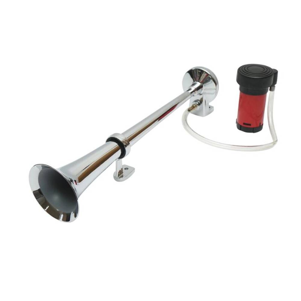 Claxon 12v, pe aer cu compresor, cu 1 pipa, cromat, 79881 Claxon 12v, pe aer cu compresor, cu 1 pipa, cromat, 79881