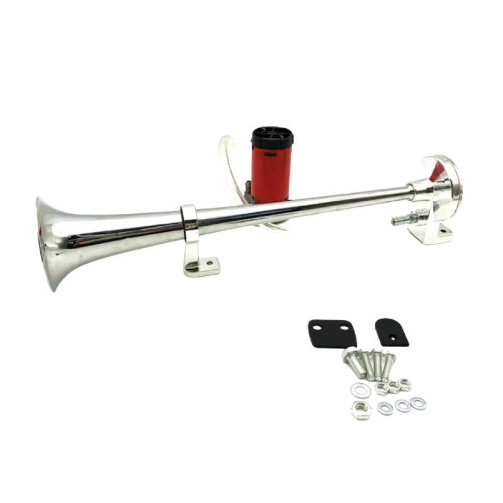 Claxon 12v, pe aer cu compresor, cu 1 pipa, cromat, 79881 Claxon 12v, pe aer cu compresor, cu 1 pipa, cromat, 79881