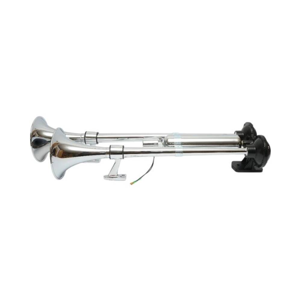 Claxon 12/24V, pe aer, 2 pipe 71 si 61cm, cu butelie, 79886