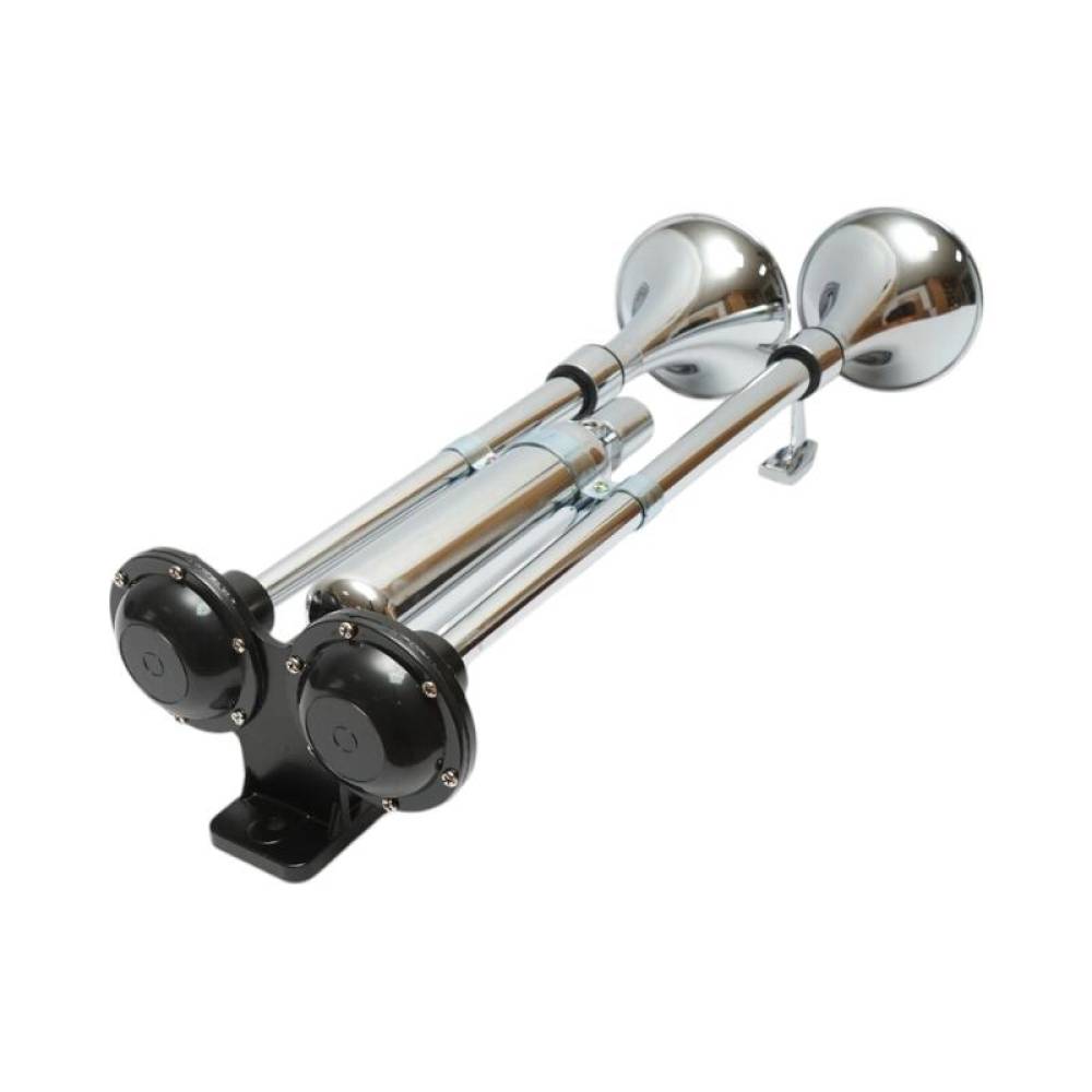 Claxon 12/24V, pe aer, 2 pipe 71 si 61cm, cu butelie, 79886