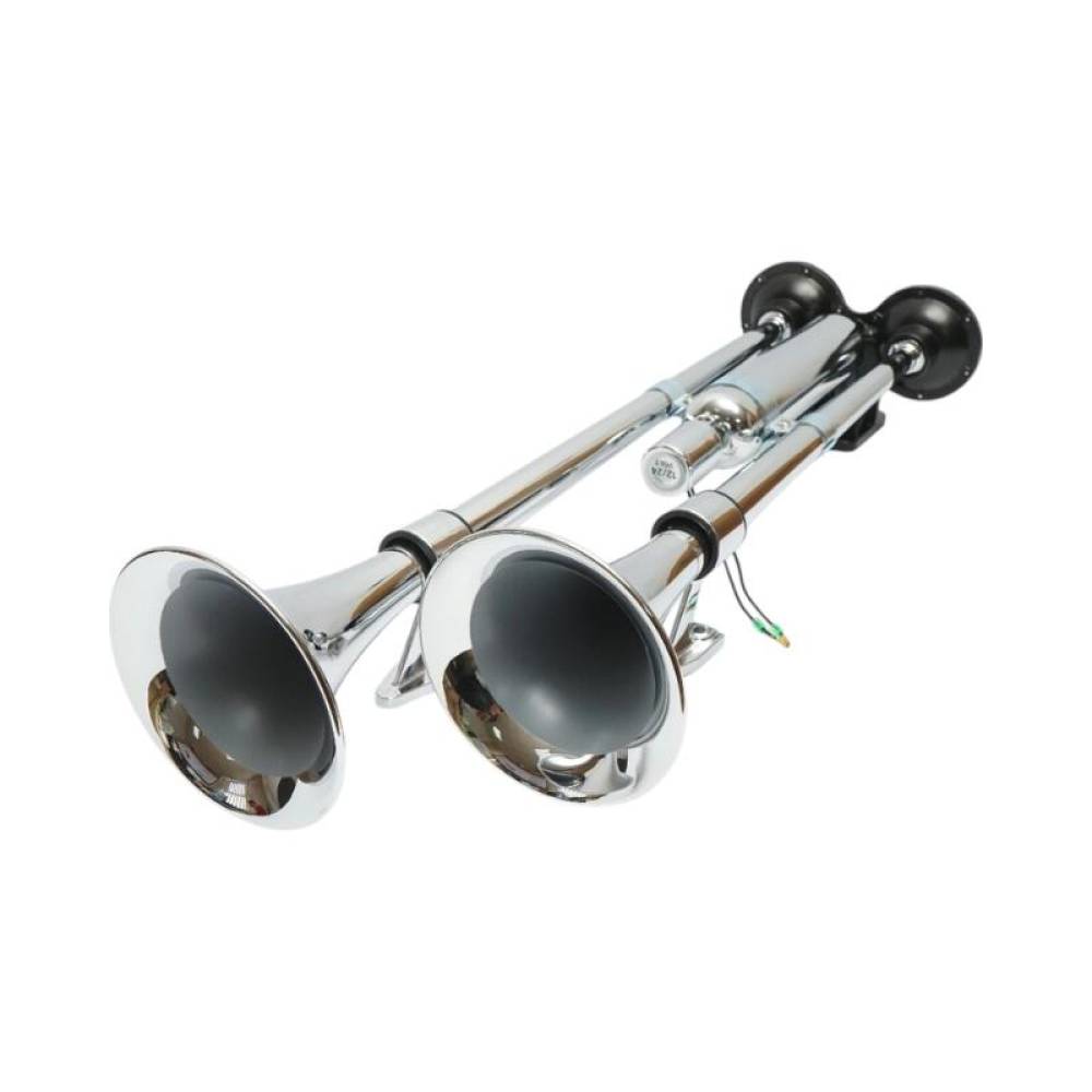 Claxon 12/24V, pe aer, 2 pipe 71 si 61cm, cu butelie, 79886