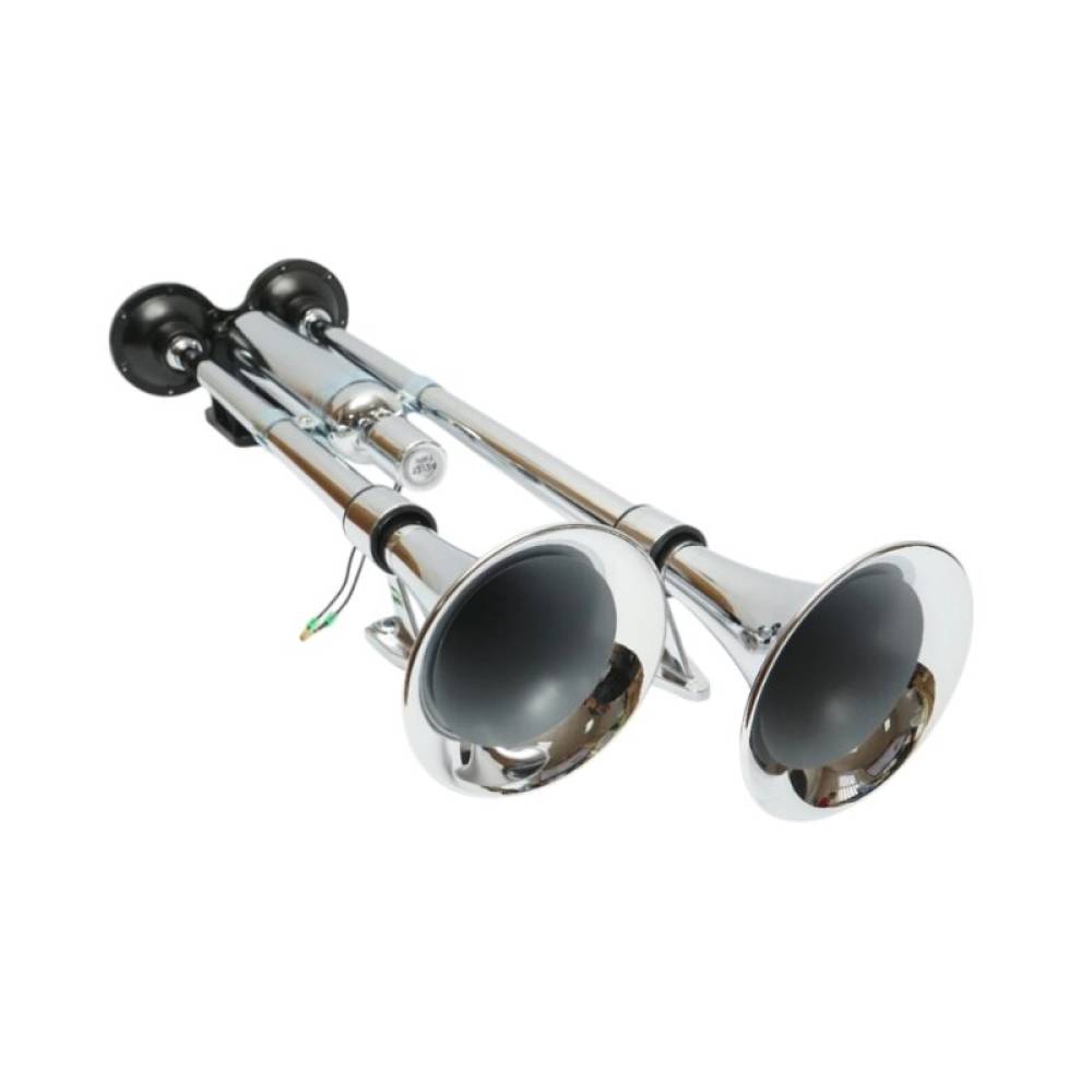 Claxon 12/24V, pe aer, 2 pipe 71 si 61cm, cu butelie, 79886