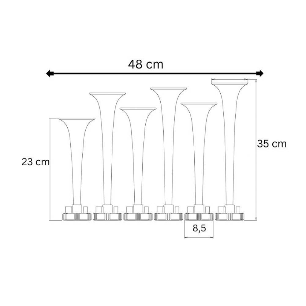Claxon 12/24V, pe aer cu 6 pipe, 22 melodii, cu telecomanda, BASURI  BABY SHARK v4.0