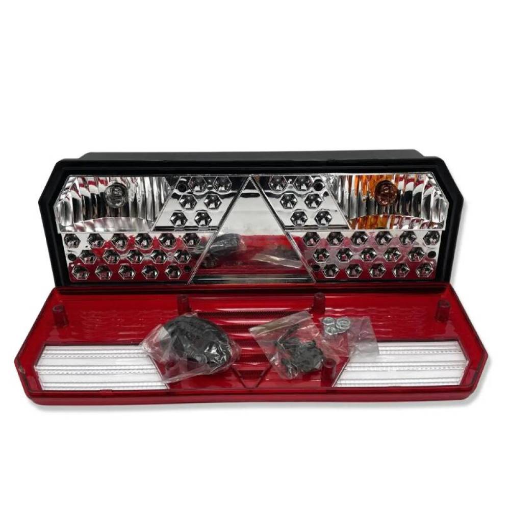 Lampa stop 422x130, cu triunghi, stanga si dreapta, Led, cu mufa, MEGA STAR, UCLER 0104LK , 98660 Lampa stop 422x130, cu triunghi, stanga si dreapta, Led, cu mufa, MEGA STAR, UCLER 0104LK , 98660